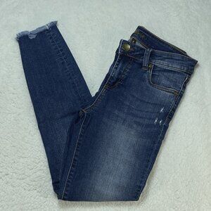 Kut from the Kloth Jeans Womens Sz 2 Blue Ankle Skinny Mid Rise Denim 26x26